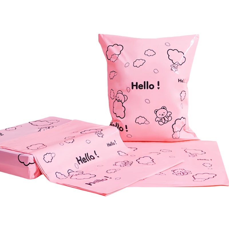 PABCK 50 Pcs Small Poly Mailers Self Adhesive Shipping Envelope Mailer for Small Business Express Shipping Trash Bag Self Seal Pink Plastic Poly Mailing Bag for Gifts Packaging 5.9x7.87+1.97 inch - Image 1