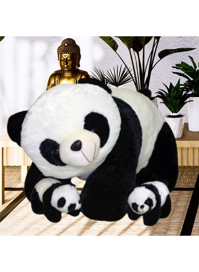 AVSHUB Soft Toy Panda and Stuffed 50cm with 2 Babies - Image 1