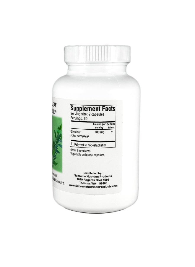 SUPREME Supreme Nutrition Olive Leaf Supreme, 120 Pure 375 mg Capsules | 750 mg per Serving | 2 Pack - Image 2
