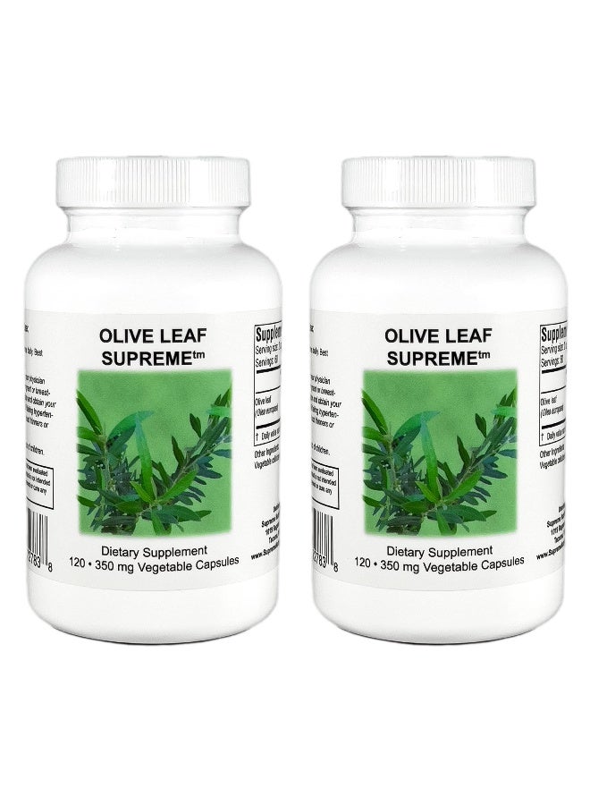 SUPREME Supreme Nutrition Olive Leaf Supreme, 120 Pure 375 mg Capsules | 750 mg per Serving | 2 Pack - Image 1