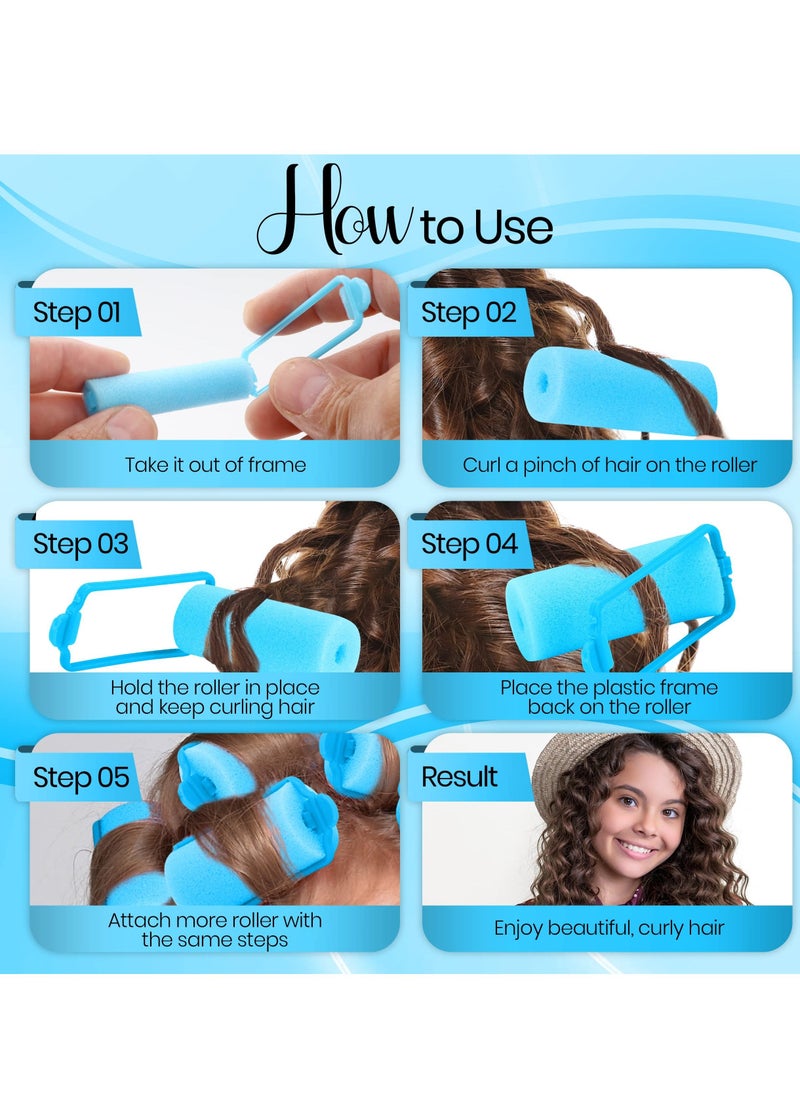 Y&D Foam Sponge Hair Rollers 48 Pieces, Soft Sleeping Curler Flexible Styling Curlers Hairdressing for Women Creating Curls 0.79" ( Random)  - Image 3