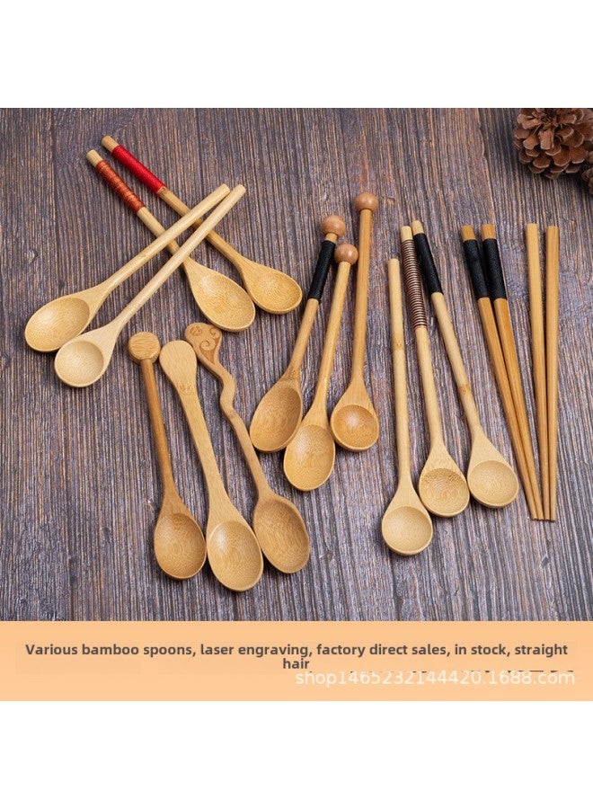 Gift Box Special Bamboo Spoon Kidsren's Small Bamboo Spoon Coffee Stirring Spoon Bamboo Spoon Spoon Can Be Printed-Specifications:JA-009  - Image 2