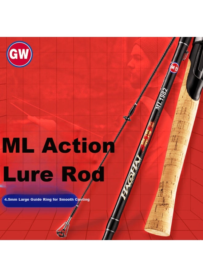 Gw 1.98m Sea Fishing Rod Ml Action Spinning Rod Straight Handle Rod Set Fishing Gear - Image 1