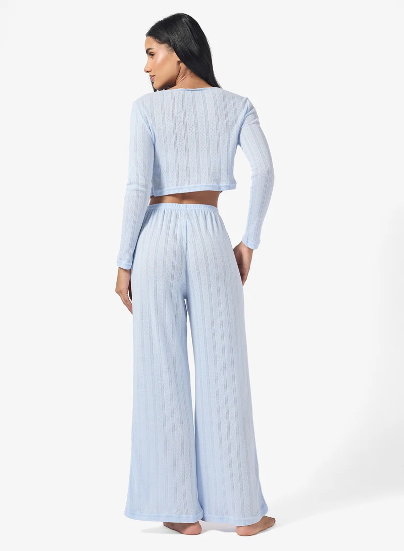 Ginger Pointelle Top & Pyjama Set