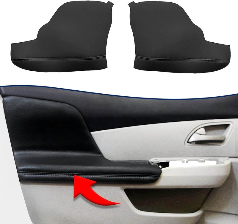 KBH Door Panel Armrest Cover Replacement for Honda Odyssey 20112017 Vinyl Leather Car Door Arm Rest Replace Skin Upholstery AntiScratch 1 Pair Black Leather Part Only