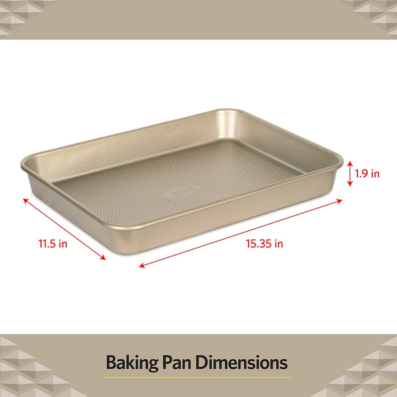 Glad Baking Pan Nonstick - Oblong Metal Dish for Cake and Lasagna - Heavy Duty Carbon Steel Bakeware, Medium - Image 5