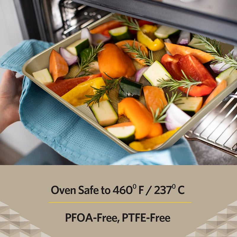 Glad Baking Pan Nonstick - Oblong Metal Dish for Cake and Lasagna - Heavy Duty Carbon Steel Bakeware, Medium - Image 3