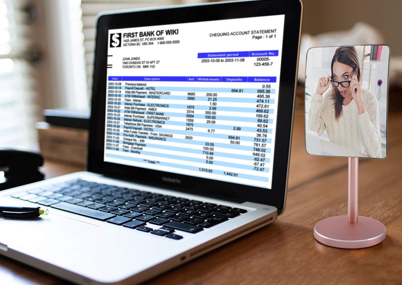 WatchYrBack Desk and Cubicle Mirror to see behind you, ROSE-GOLD Stand with detachable Wide Angle real glass Mirror, SMALL & DISCRETE, beautiful design, perfect curvature for an exceptionally clear view - Image 5