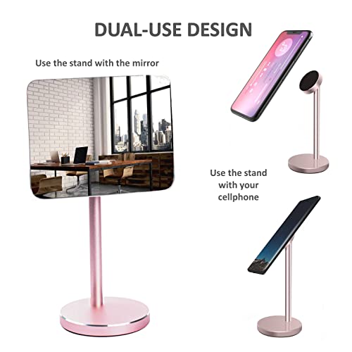 WatchYrBack Desk and Cubicle Mirror to see behind you, ROSE-GOLD Stand with detachable Wide Angle real glass Mirror, SMALL & DISCRETE, beautiful design, perfect curvature for an exceptionally clear view - Image 3