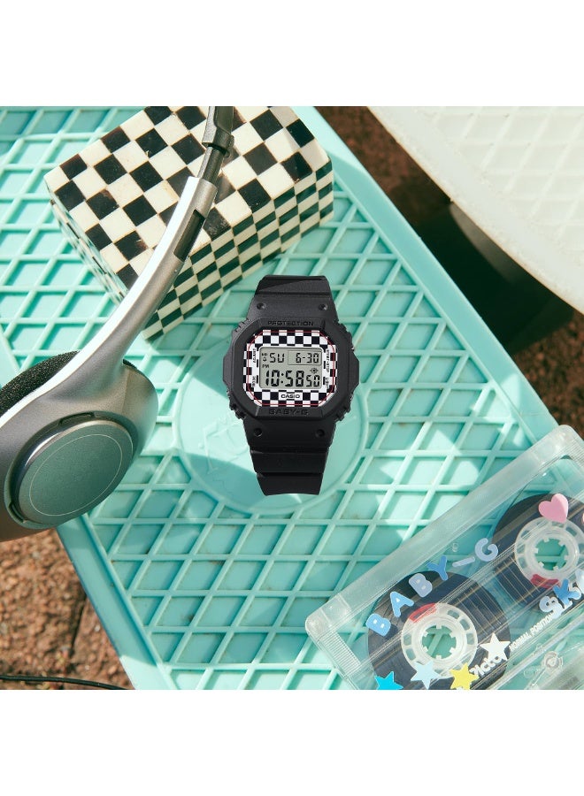 Casio Baby-G BGD-565GS-1DR Women’s Digital Watch, Square Black Glitter Design, Shock Resistant, Daily Water Resistant - Image 2