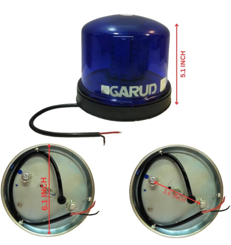 TRENDWALA Blue Colour Ambulance Light Bolt Mount - LED Light Type 12V 6 Inch Base for all Ambulance Vehicle - Image 3