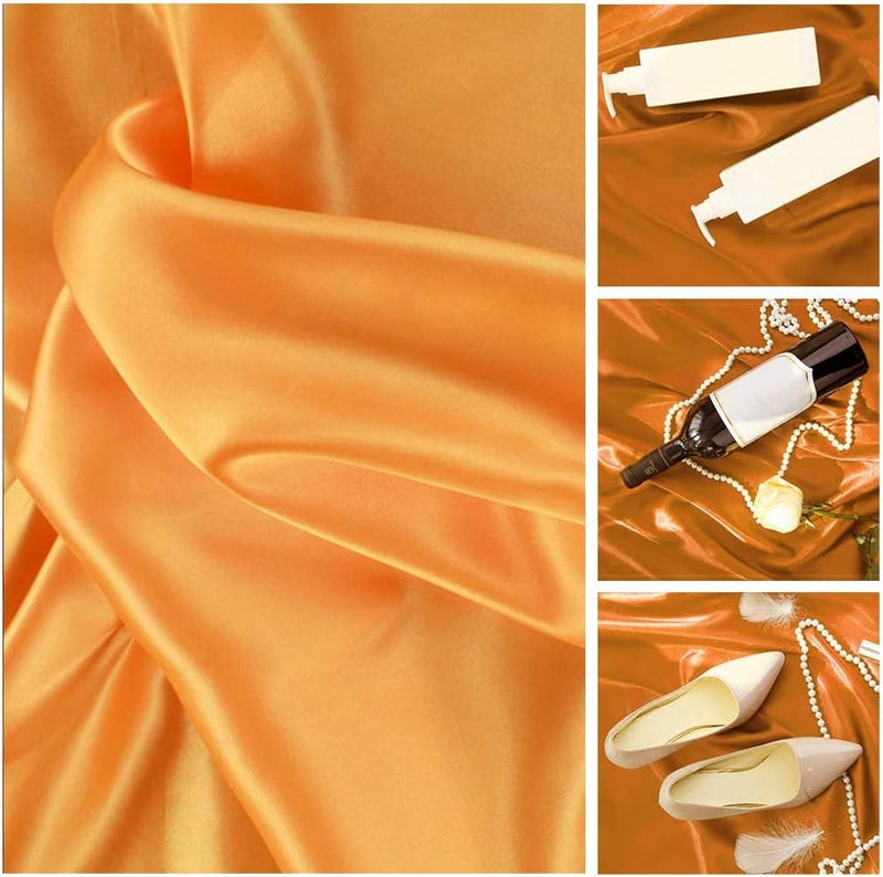 كلاراكو خلفية تصوير 70×100 سم من القماش المرسيري لصور الطعام والمجوهرات على الطاولة، دعامات تصوير مسطحة باللون الأصفر - Image 5