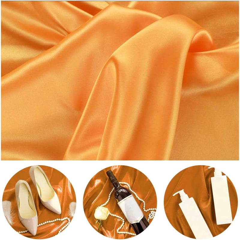 كلاراكو خلفية تصوير 70×100 سم من القماش المرسيري لصور الطعام والمجوهرات على الطاولة، دعامات تصوير مسطحة باللون الأصفر - Image 2