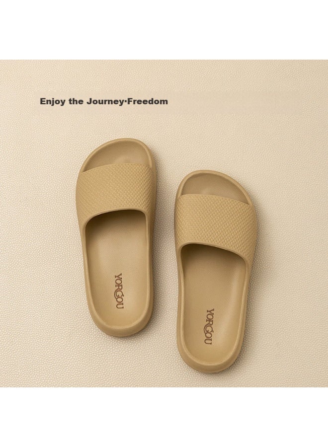 MONDOBELL Mondobell Unisex Simple And Fashionable Home Lightweight Soft Elastic Casual Bathroom Slippers Hazelnut Rice 40-41  - Image 2