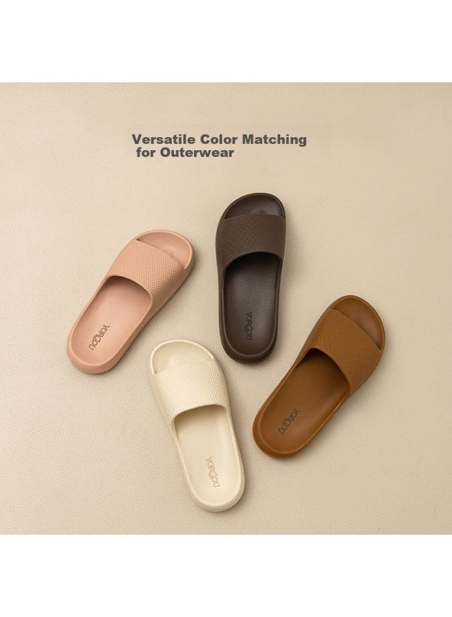 MONDOBELL Mondobell Unisex Simple And Fashionable Home Lightweight Soft Elastic Casual Bathroom Slippers Hazelnut Rice 40-41  - Image 5