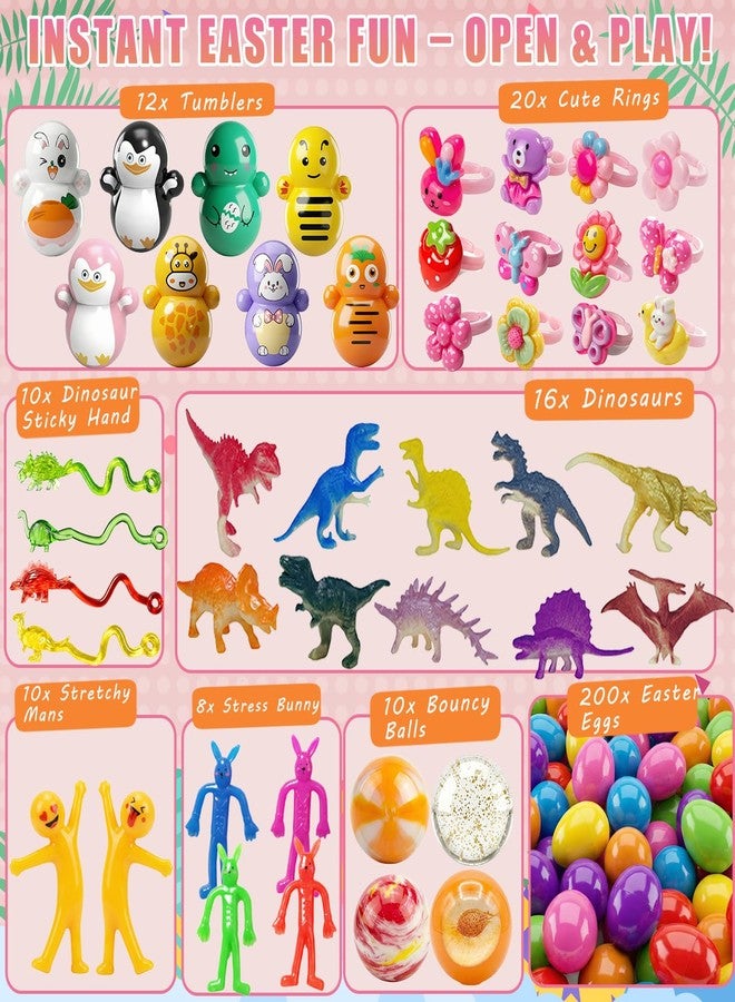 SQZUWIT 200 Pcs Prefilled Easter Eggs Filled with Toys Inside for Kids Boys Girls Pre-filled Easter Hunt Basket Stuffers Essentials Fillers Party Favors Classroom Prize Supplies - Image 4