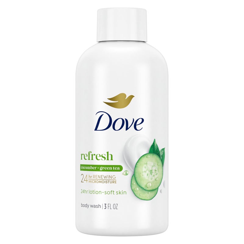 Dove Body Wash 24 Count Refreshing Cucumber and Green Tea Refreshes Skin Cleanser That Effectively Washes Away Bacteria While Nourishing Your 3 oz - Image 1