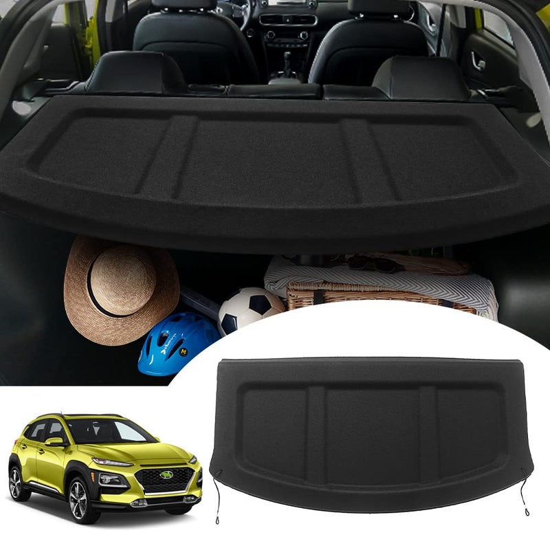 Powerty Cargo Cover for 20182021 2022 2023 Hyundai Kona Accessories Trunk Cover Retractabe Trunk Shieding Shade Cargo uggage CoverCan Withstand Load