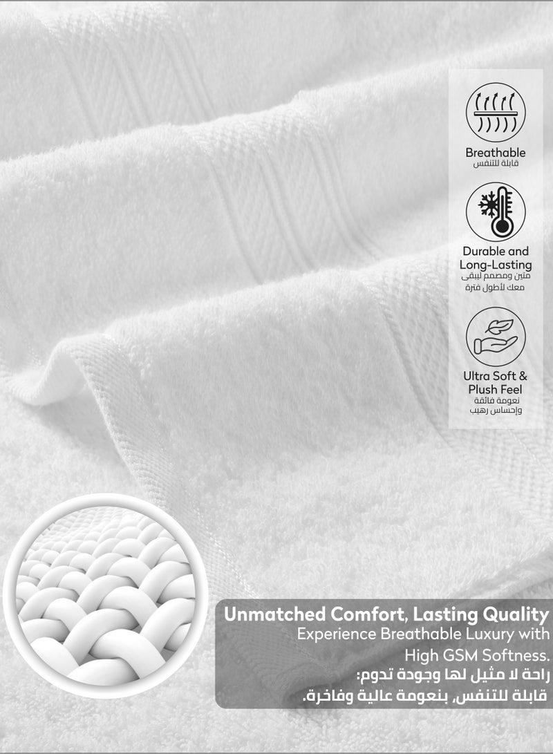 Donetella Premium 100 % Combed Cotton 4-Pcs Hand Towel Set (50 X 90 CM) 600 GSM Super Soft Hand Towel, Highly Absorbent, Quick Dry,Best Towel for Bathroom, Spa And Hotel,White - Image 5
