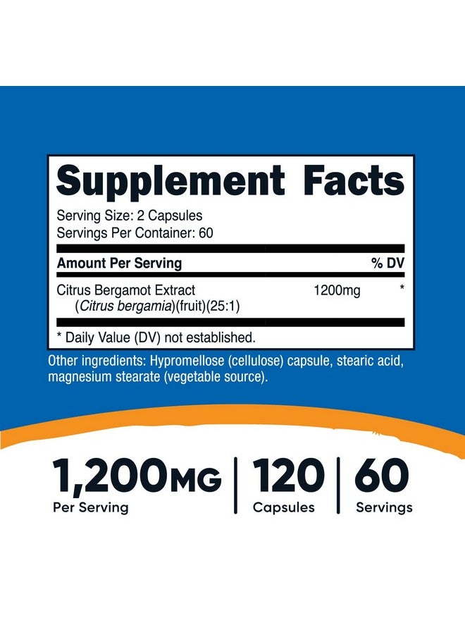 كبسولات Nutricost Citrus Bergamot 1200mg، 120 كبسولة - مستخلص البرغموت بنسبة 25:1 - 60 وجبة، خالية من الجلوتين، نباتية وغير معدلة وراثيًا - pzsku/Z31FA457A8E0A96B5B68BZ/45/_/1735908029/396f4723-bb75-4d9e-bd2c-02e52fe5da0c