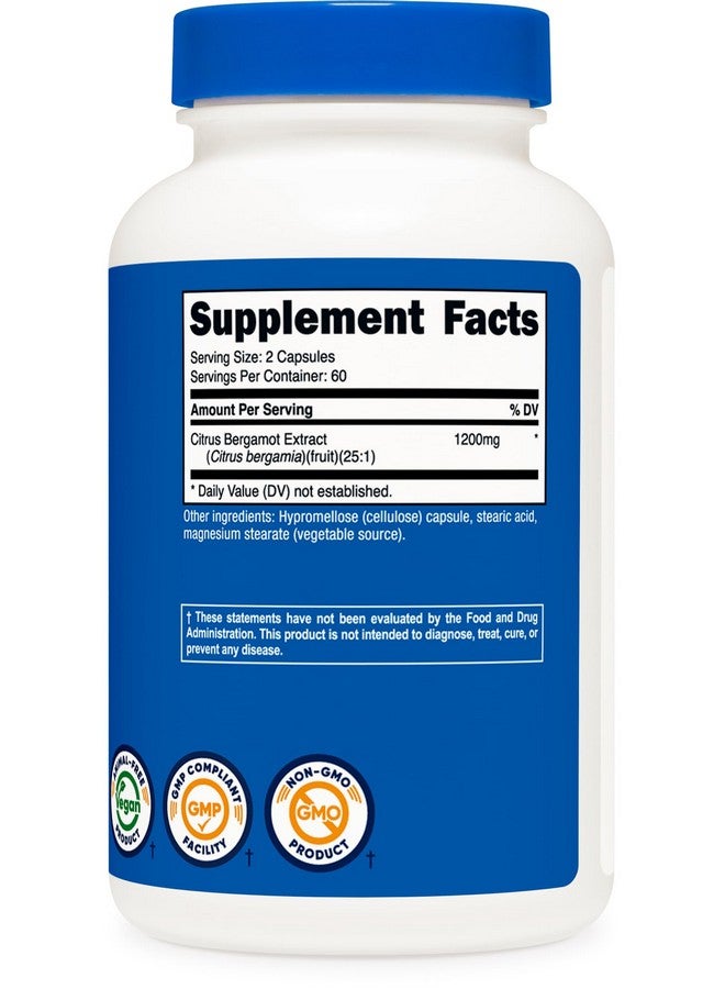 Nutricost Citrus Bergamot Capsules 1,200mg, 120 Capsules - 25:1 Bergamot Extract - 60 Servings, Gluten Free, Vegan & Non-GMO - Image 5