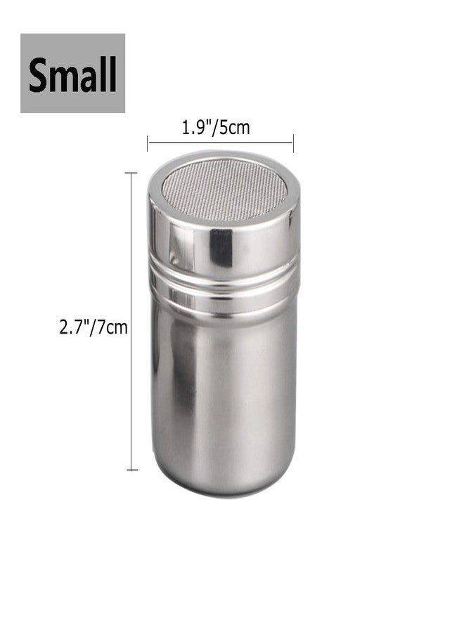 FEOOWV Powder Shaker with Lid,Stainless Steel Fine Mesh Shaker, for Sifter Cocoa,Cinnamon Powder,Icing Sugar,Chocolate Coffee (6 Pcs Small) - Image 2