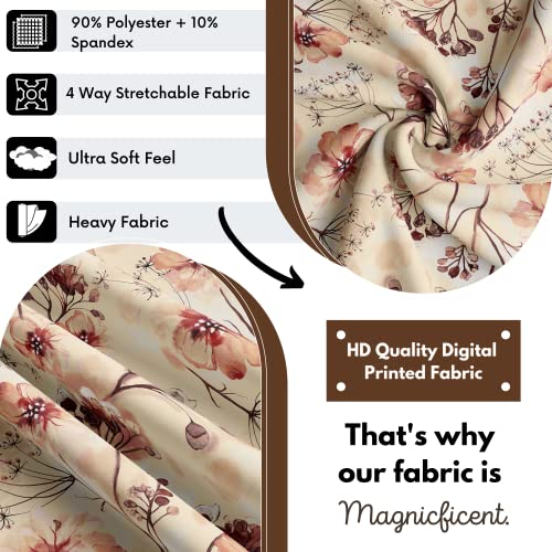 BRIDA Stretchable Floral Geometric Printed Dining Chair Seat Covers Elastic Chair Seat Case Protector, Slipcovers (Watercolor Leaves, 6 Seat Cover) - Image 4