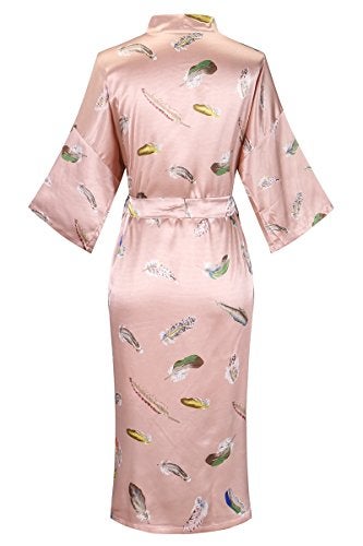 DandyChic Women's Kimono Robes Lightweight Imitation Silk Sleepwear Long Lightweight Nightgown for Women - Image 2