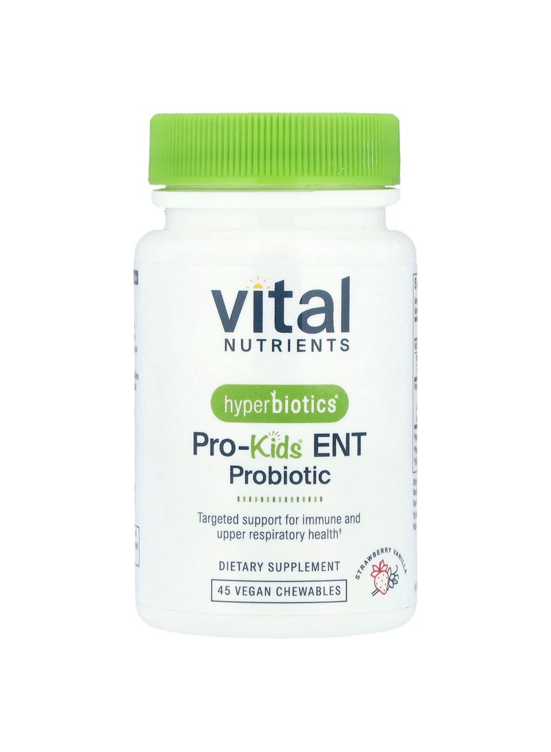 Vital Nutrients Hyperbiotics, Pro-Kids ENT Probiotic, Strawberry Vanilla, 45 Vegan Chewable