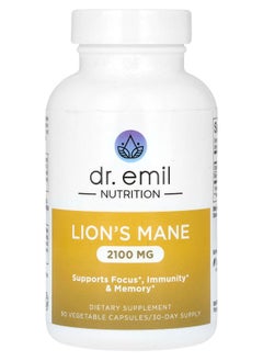 DR EMIL NUTRITION Lion's Mane 2100 mg 90 Vegetable Capsules (700 mg per Capsule) 