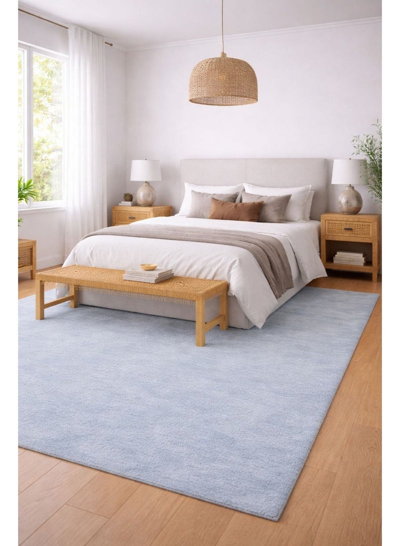 Home auraa Carpet Rug Anti-Slip – Size 200 x 300 cm – 6.56x9.84 ft | Horizon Shaggy Design - Blue Color | Ideal Carpet for Living Room, Bedroom, Office, Hallway or Balcony - Image 1