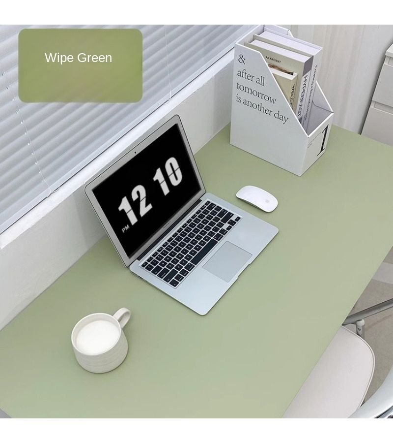 Dark Green 17.72 35.43 Inch Desk Mat Writing Pad Student Study Desk Pad Mouse Pad PVC Laptop Skin Pad - Image 2