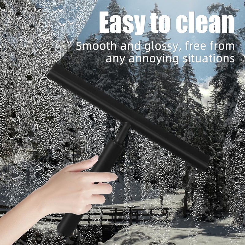 RELEMTRA Silicone Shower Squeegee with Hook Shower Squeegee for Class Doors Bathroom Wall Mirror Window and Car Glass Window Scrubber Kit with Rotatable Squeegee for Mirror Kitchen - Image 2