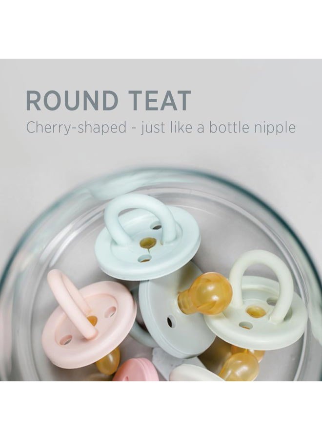 Hevea BumiBÃƒ©bÃƒ© Round Pacifiers 2-Pack 0-3 Months (Rose & Sage) - Image 3