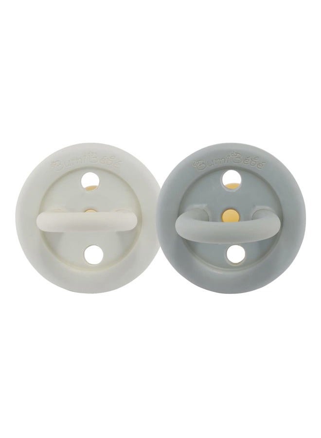 Hevea BumiBÃƒ©bÃƒ© Round Pacifiers 2-Pack 0-3 Months (Rose & Sage) - Image 2