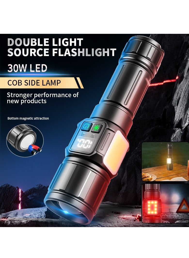 9 Modes  LED Flashlight with 5000 Lumen & COB Light – Tactical,Flashlight Rechargeable ，Super Bright, IPX4 Waterproof for Camping 、 Emergencies And Multiple Use Cases - pzsku/Z31FA8736BD624D1DEAD9Z/45/_/1733926790/0e837adc-4c4d-441b-8b63-5d929e70d304
