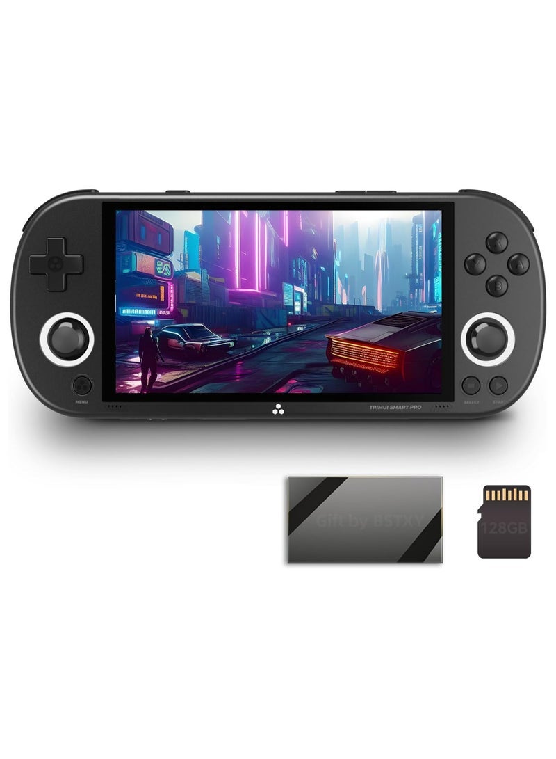 Trimui Smart Pro 5-inch Handheld Game Console Preinstalled Emulator System 128GB (Black) - Image 1