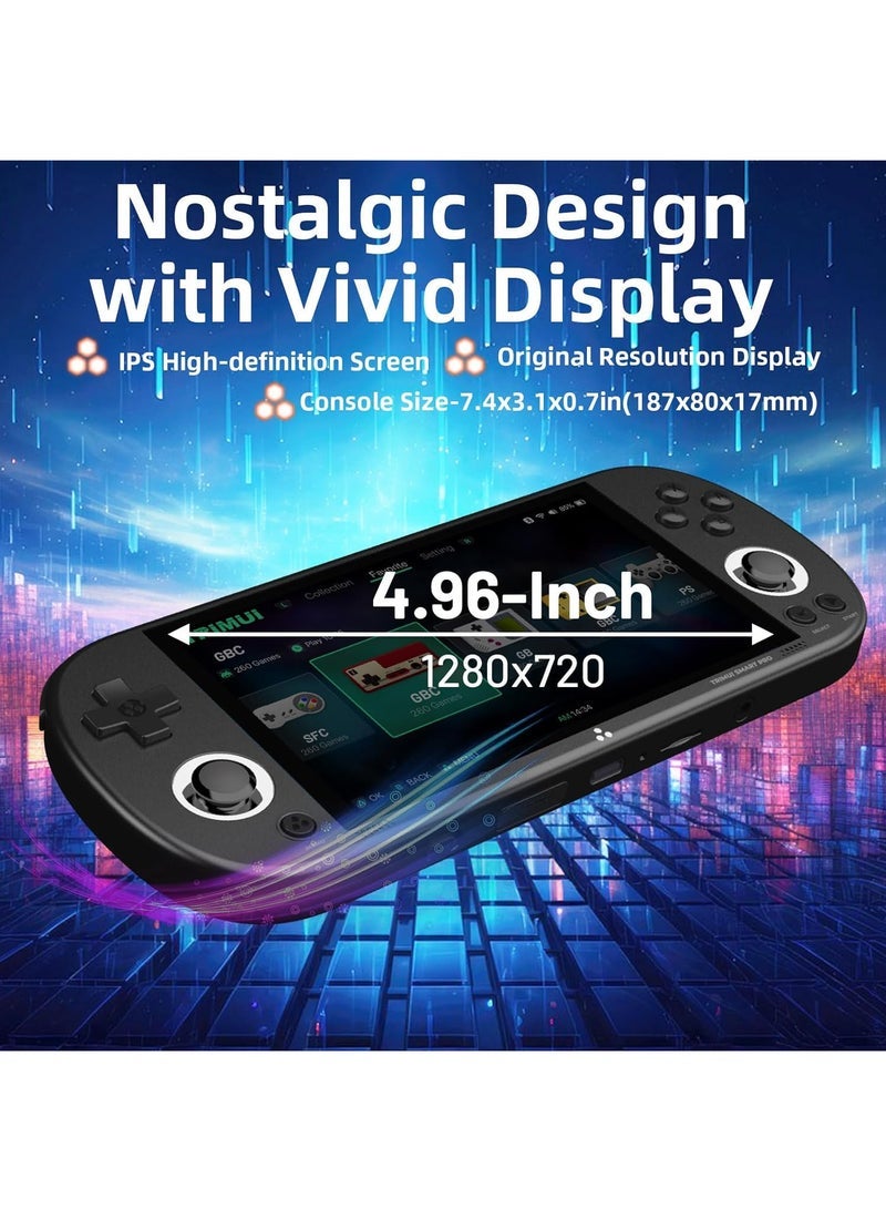 Trimui Smart Pro 5-inch Handheld Game Console Preinstalled Emulator System 128GB (Black) - Image 4