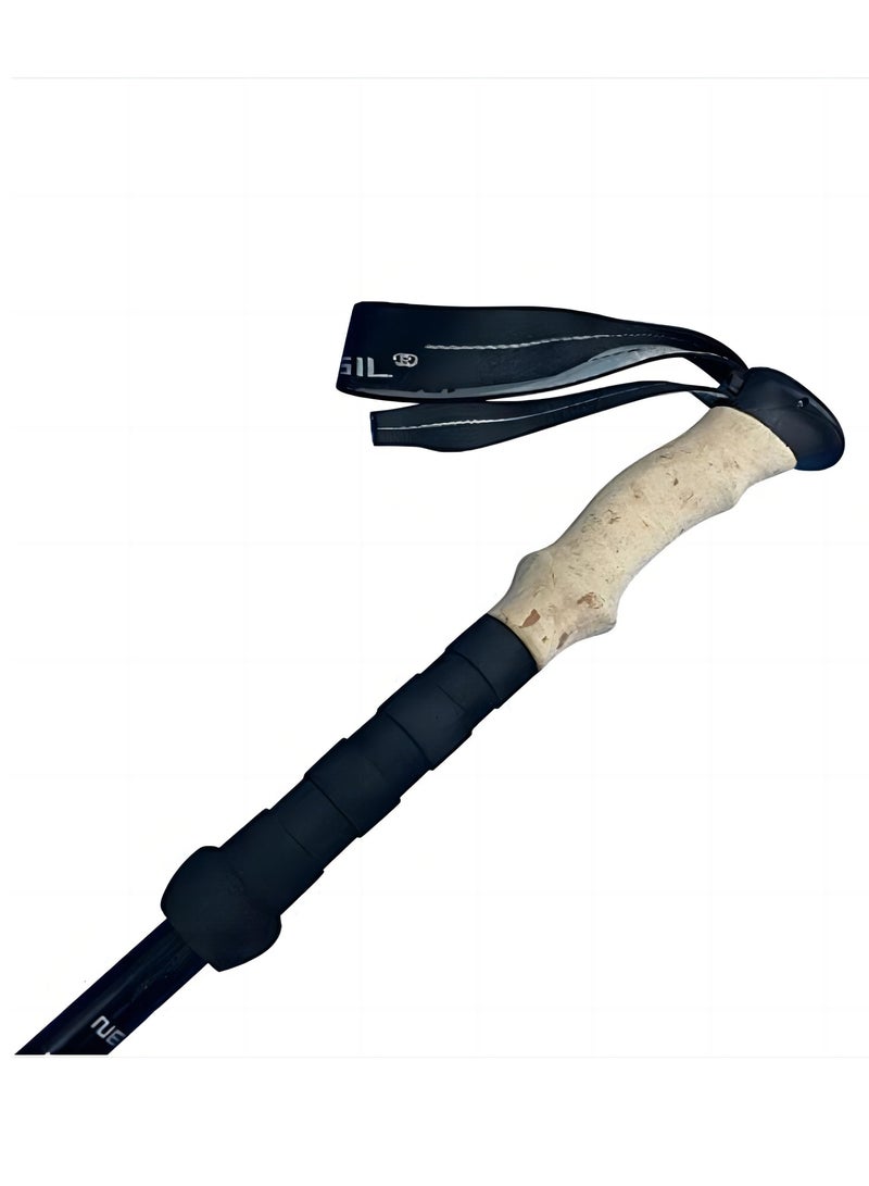 أقماع نزهة خفيفة الوزن قابلة للثني الصدمات عصا المشي مع مسك الفلين الطبيعي غطاء محكم قفل أربعة فصول جميع ملحقات التضاريس وحقيبة - Image 5