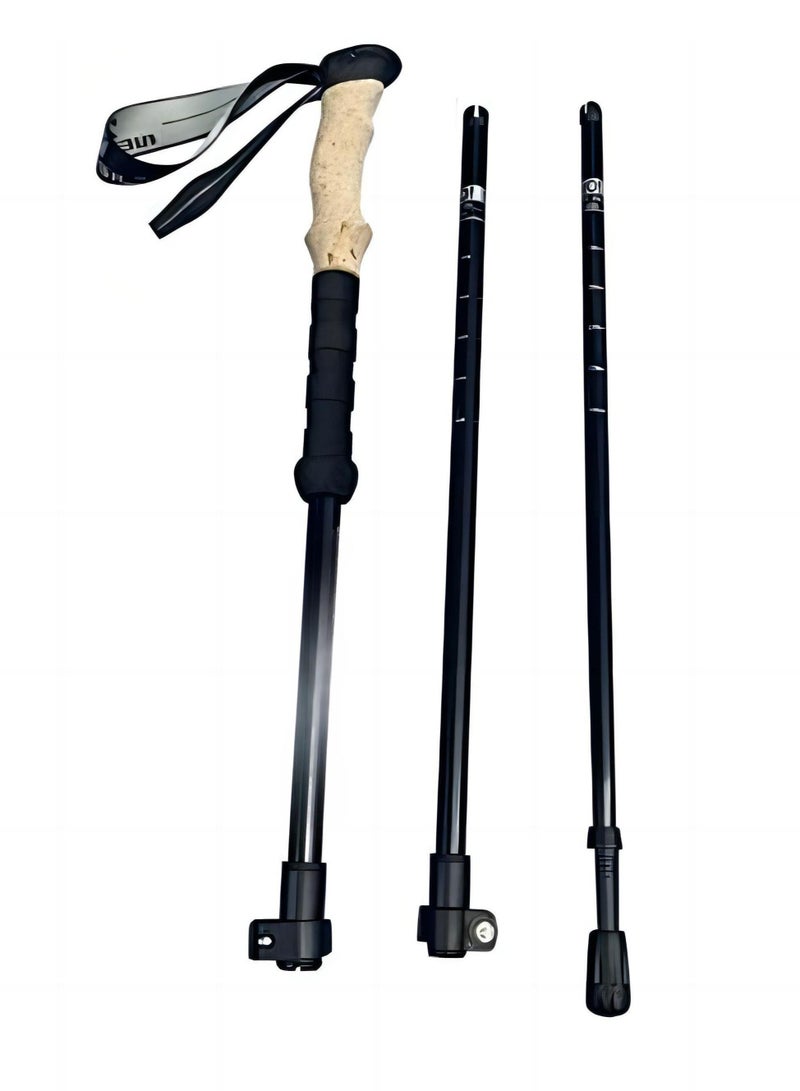 أقماع نزهة خفيفة الوزن قابلة للثني الصدمات عصا المشي مع مسك الفلين الطبيعي غطاء محكم قفل أربعة فصول جميع ملحقات التضاريس وحقيبة - Image 2