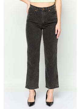 Wrangler Women Regular Fit Washed Denim Jean, Black  - Image 1