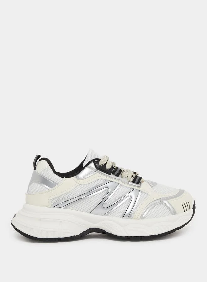 ستايلي Styli Chunky Sole Lace Up Sneaker