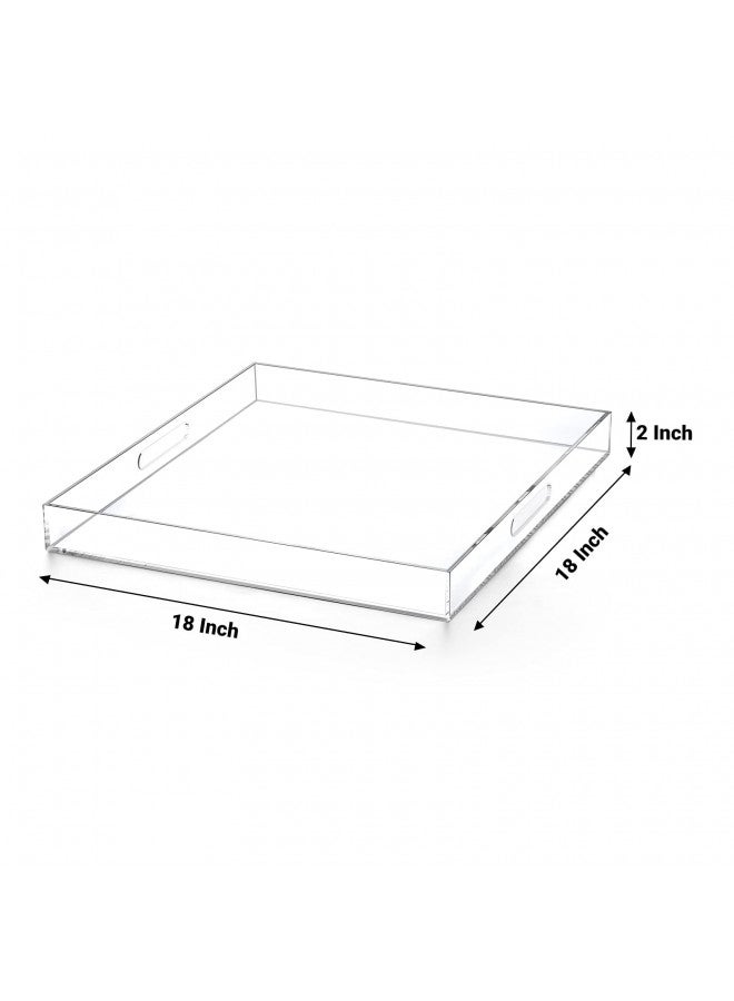 ATOZONE ATOZONE Modern Acrylic Ottoman Tray with Cutout Handles. Acrylic Serving Tray, Organizer Tray Decorative Tray. for Living Room, Bedroom,Bathroom and Kitchen Tabletop (Clear, 11x14 Inch)  - Image 1