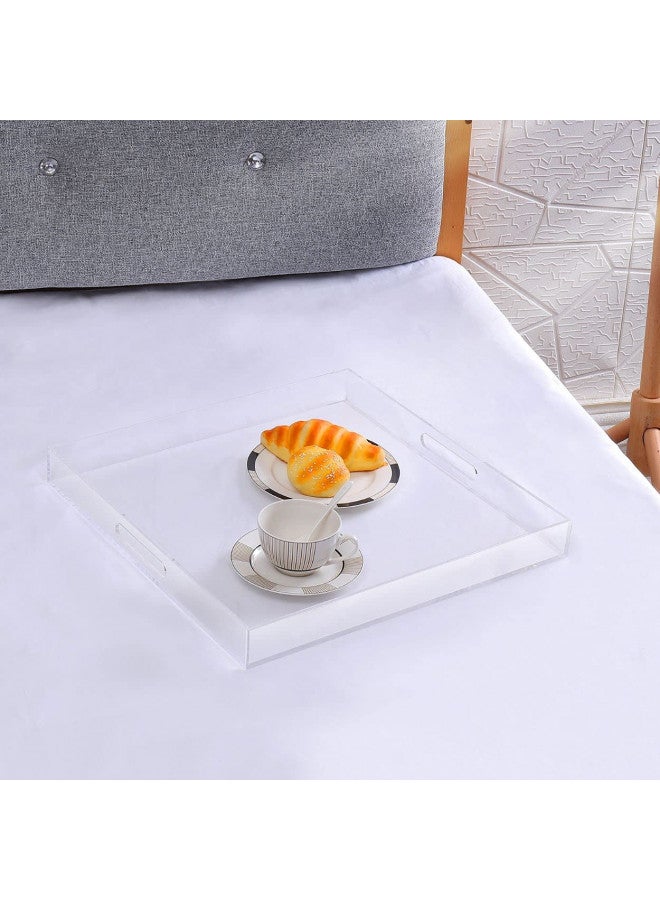 ATOZONE ATOZONE Modern Acrylic Ottoman Tray with Cutout Handles. Acrylic Serving Tray, Organizer Tray Decorative Tray. for Living Room, Bedroom,Bathroom and Kitchen Tabletop (Clear, 11x14 Inch)  - Image 4