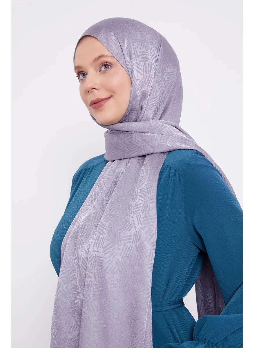 Levidor Dark Grey Stripe Pattern Jacquard Janjan Shawl