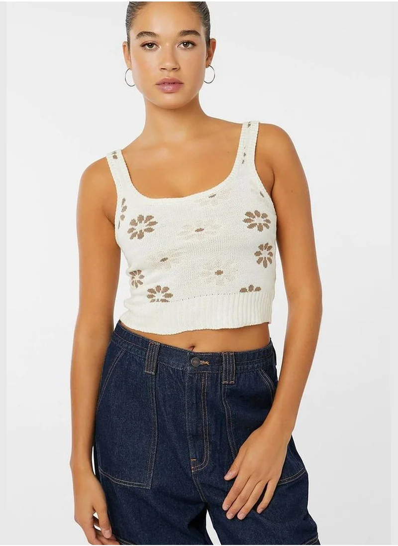 ارديني Daisy Printed Jacquard Sleeveless Tank Top