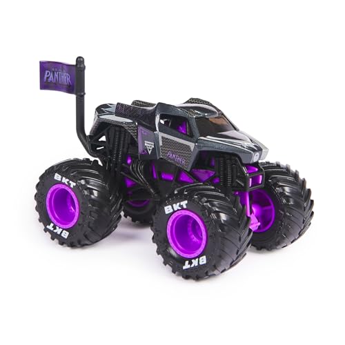 Monster Jam 2024 Marvel 1:64 Scale Diecast Series 1 Monster Truck with Flag: Black Panther - Image 5