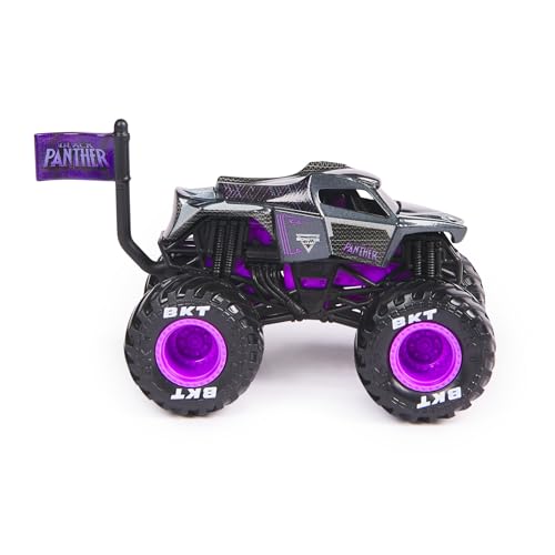 Monster Jam 2024 Marvel 1:64 Scale Diecast Series 1 Monster Truck with Flag: Black Panther - Image 2