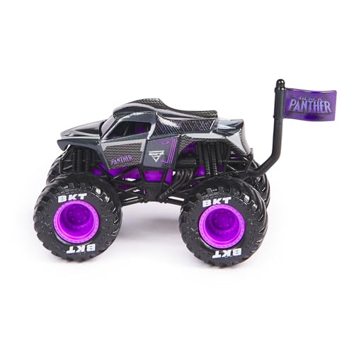 Monster Jam 2024 Marvel 1:64 Scale Diecast Series 1 Monster Truck with Flag: Black Panther - Image 4