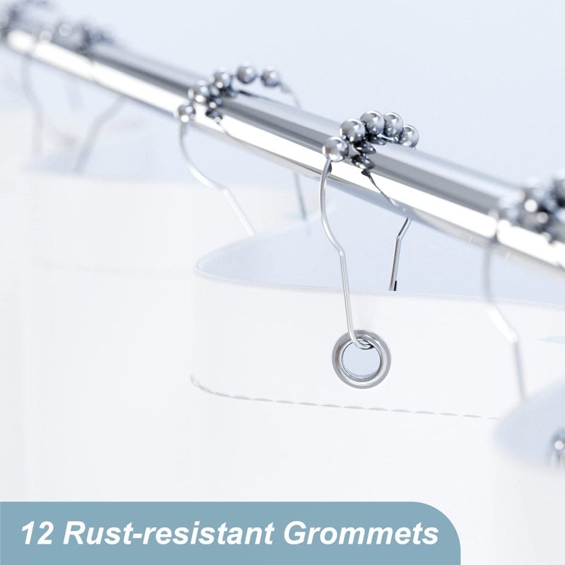 AmazerBath Shower Curtain Blue, Washable Cloth Funny Fish in Shark's Clothing Kids Shower Curtain Sets with 12 Shower Curtain Hooks, Cute Waterproof Shower Curtains for Bathroom Decor, 72x72 Inches - Image 5